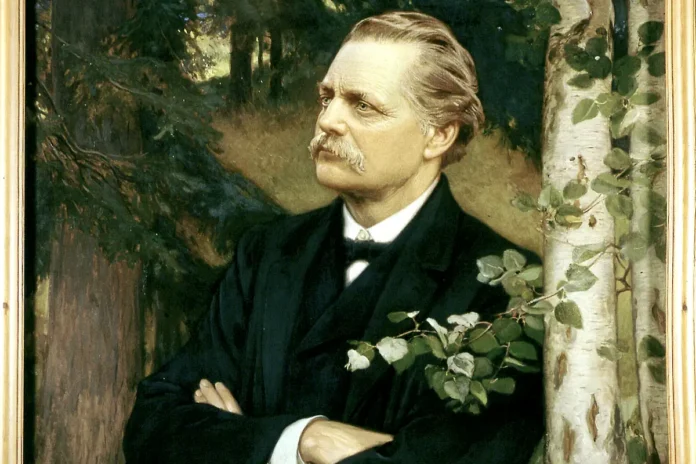 Posthumous portrait of Artur Hazelius created in 1910 by Julius Kronberg after a photograph. Public domain.