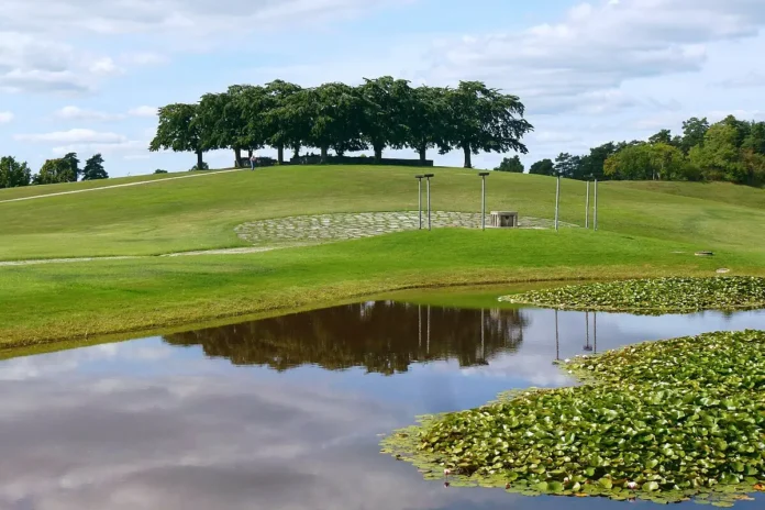 The elms and mirror pond of Meditationslunden at Skogskyrkogården in Stockholm. Photo: Holger.Ellgaard (CC BY-SA 3.0)