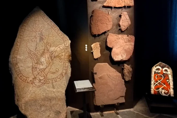 Some of the many runestones found in the Historical Museum's Viking exhibition. Photo: © StockholmMuseum.com