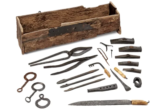 The 1,000-year-old tools from the Mästermyr chest. Photo: Ola Myrin, Historiska museet/SHM (CC BY 4.0)