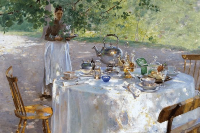 "Breakfast Time" is an oil on canvas painting by Hanna Pauli, created in 1887. Photo: Nationalmuseum/Public domain.