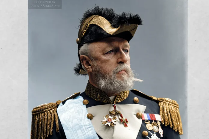 Oscar II was the King of Sweden from 1872 until his death in 1907. This photo is very beautifully colored. Photo: Julius Jääskeläinen (CC BY 2.0)