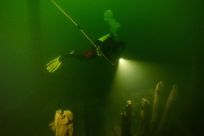 Diving at the Osmund wreck.