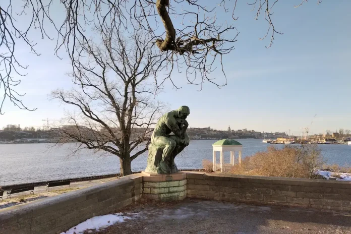 The sculpture 'The Thinker' by Auguste Rodin, at Waldemarsudde. © StockholmMuseum.com